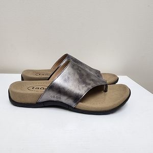 Taos Leather Pewter Vacation Sandals
